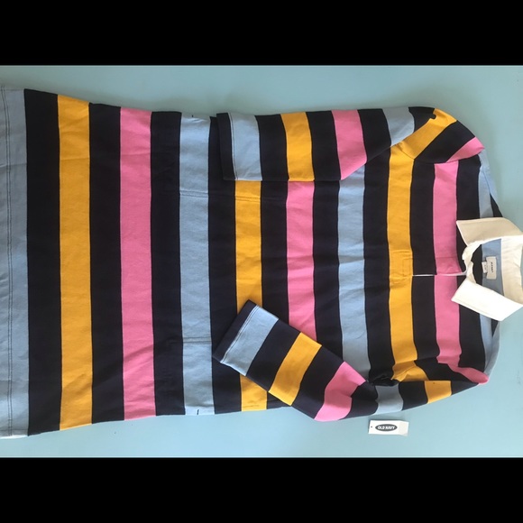 NEW Old Navy Girls Multicolor Striped Rugby Dress - Picture 5 of 5